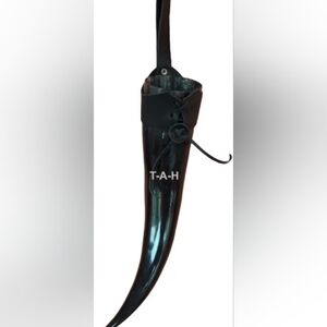 Vintage Drinking Horn Mug with Leather Holder Viking Style